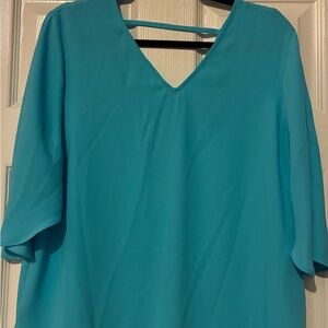 Chico's Aqua V-Neck Blouse